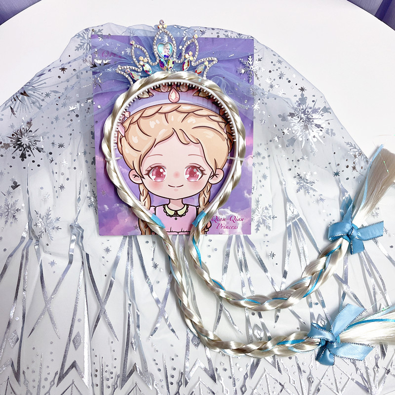 Gyerekeknek szánt paróka fonott fejkendő, műanyag/gyanta alapanyag, kockás minta, egyenként csomagolva, testreszabható