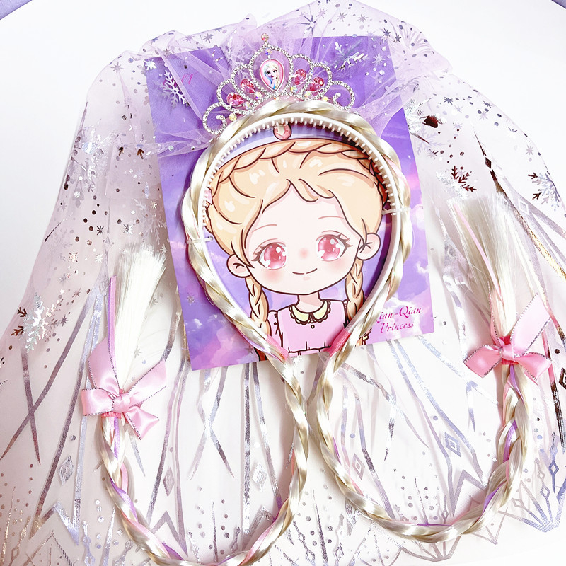 Gyerekeknek szánt paróka fonott fejkendő, műanyag/gyanta alapanyag, kockás minta, egyenként csomagolva, testreszabható