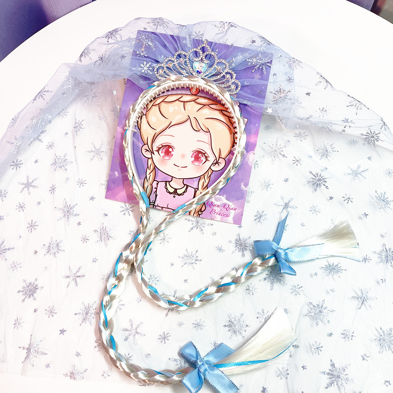 Gyerekeknek szánt paróka fonott fejkendő, műanyag/gyanta alapanyag, kockás minta, egyenként csomagolva, testreszabható