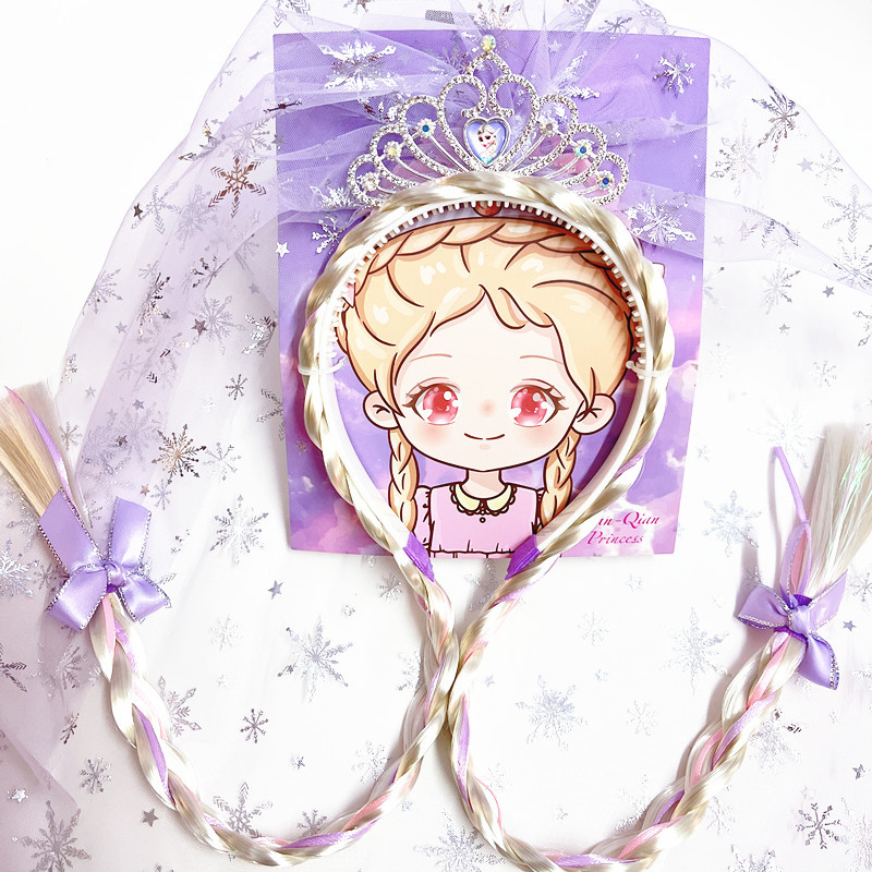 Gyerekeknek szánt paróka fonott fejkendő, műanyag/gyanta alapanyag, kockás minta, egyenként csomagolva, testreszabható