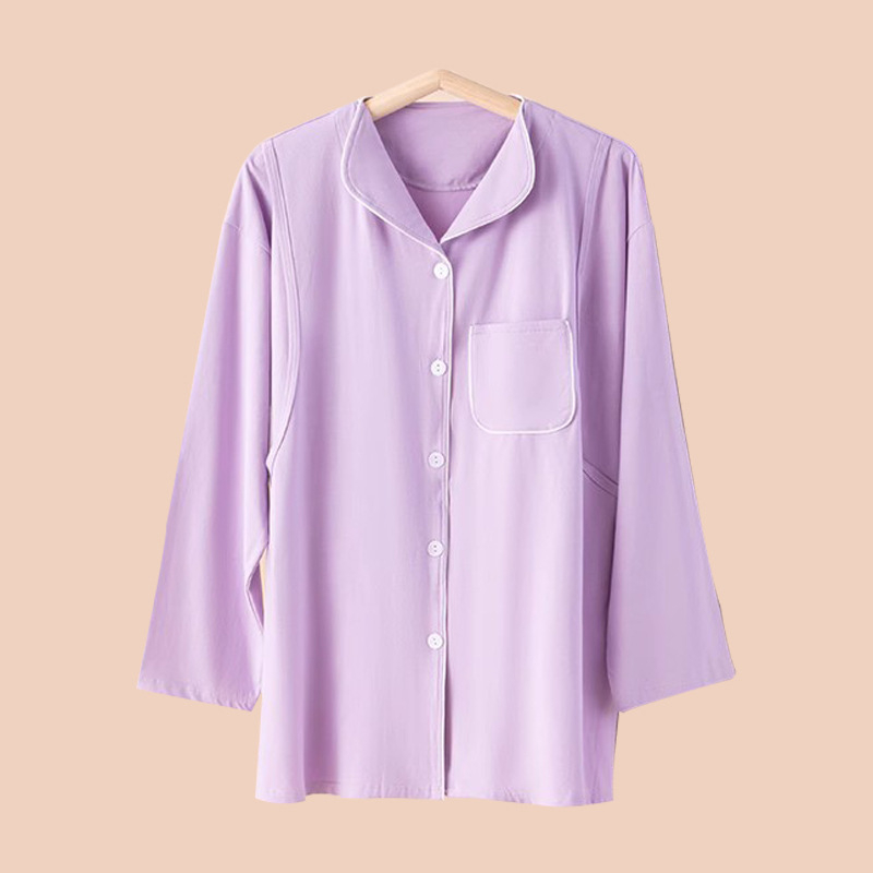 Σετ πιτζάμες από βαμβάκι για μητέρες με άνοιγμα θηλάσμου, σπίτι, μακριά μανίκια, παντελόνια, άνοιξη–φθινοπωρινός–χειμερινός, λεπτό