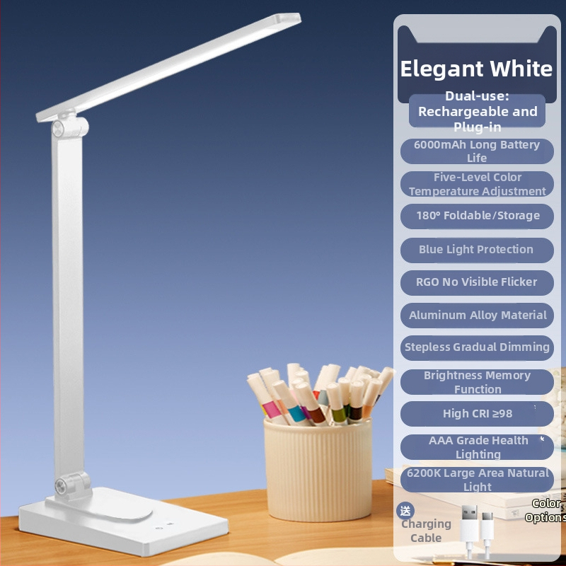 Λάμπα γραφείου LED με προστασία ματιών, κράμα αλουμινίου, τροφοδοσία USB, αφής, νυχτερινό φως, κατάλληλη για εστίες φοιτητών και υπνοδωμάτια