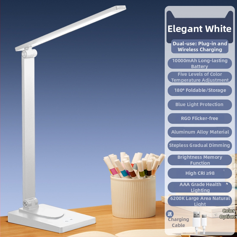 Λάμπα γραφείου LED με προστασία ματιών, κράμα αλουμινίου, τροφοδοσία USB, αφής, νυχτερινό φως, κατάλληλη για εστίες φοιτητών και υπνοδωμάτια