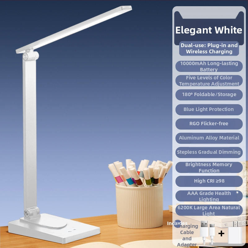 Λάμπα γραφείου LED με προστασία ματιών, κράμα αλουμινίου, τροφοδοσία USB, αφής, νυχτερινό φως, κατάλληλη για εστίες φοιτητών και υπνοδωμάτια