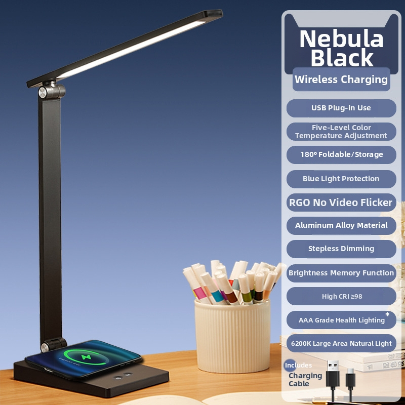 Λάμπα γραφείου LED με προστασία ματιών, κράμα αλουμινίου, τροφοδοσία USB, αφής, νυχτερινό φως, κατάλληλη για εστίες φοιτητών και υπνοδωμάτια