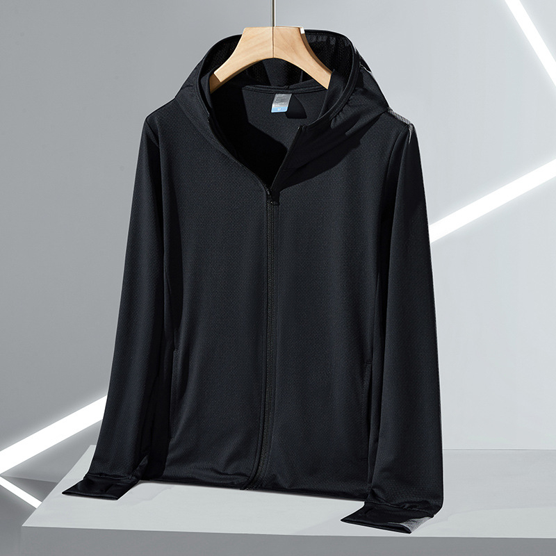 Unisex outdoor vetrovka s UPF50+ UV ochranou, priedušná, rýchloschnúca polyesterová látka, kapucňa