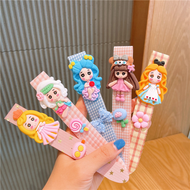 Детски карикатурен аксесоар за глава, ръчна изработка, с магическа лепяща лента за фиксиране на чубките.