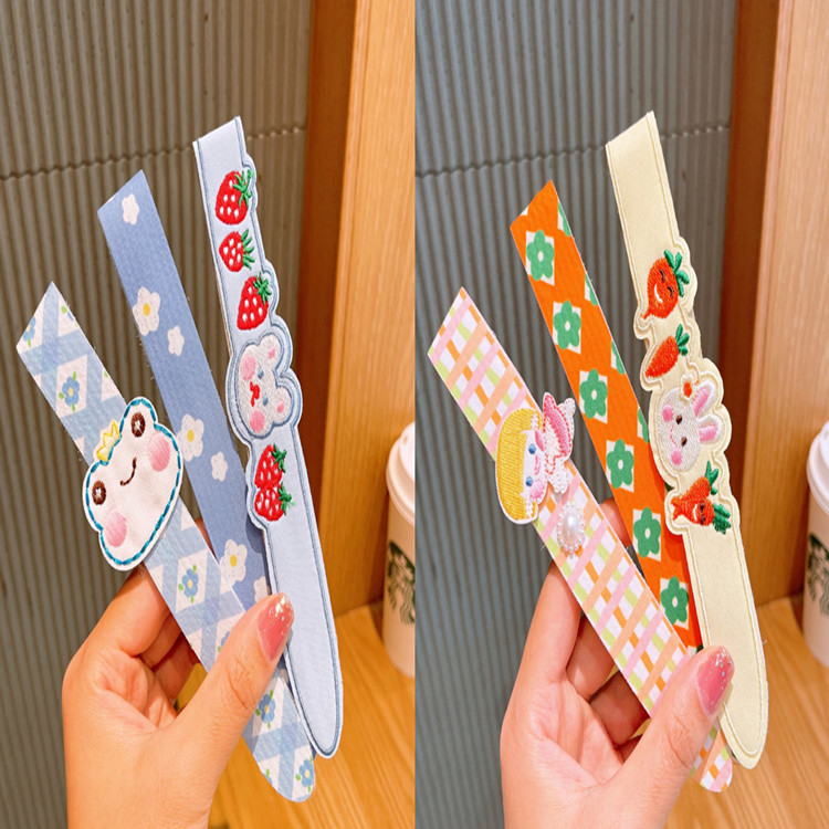 Детски карикатурен аксесоар за глава, ръчна изработка, с магическа лепяща лента за фиксиране на чубките.