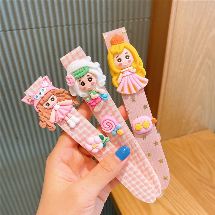 Детски карикатурен аксесоар за глава, ръчна изработка, с магическа лепяща лента за фиксиране на чубките.