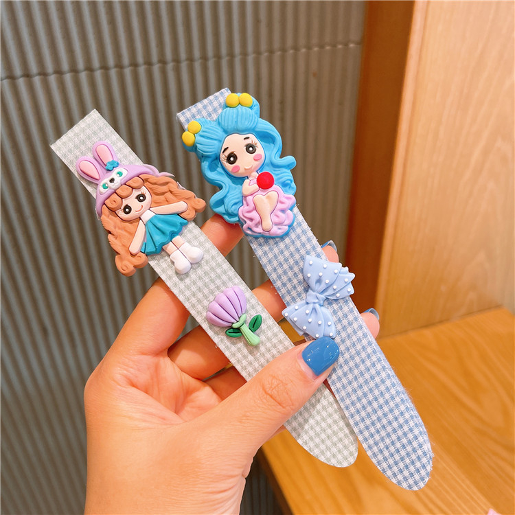 Детски карикатурен аксесоар за глава, ръчна изработка, с магическа лепяща лента за фиксиране на чубките.