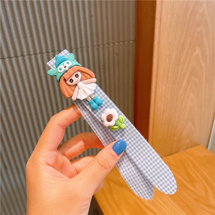 Детски карикатурен аксесоар за глава, ръчна изработка, с магическа лепяща лента за фиксиране на чубките.