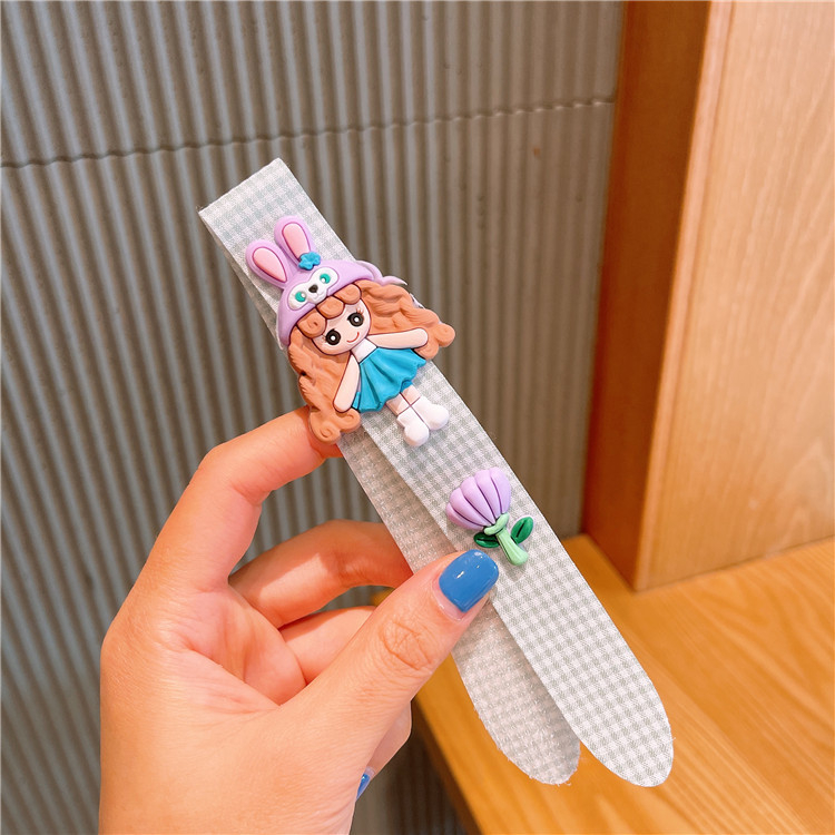 Детски карикатурен аксесоар за глава, ръчна изработка, с магическа лепяща лента за фиксиране на чубките.