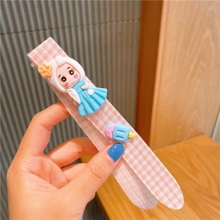 Детски карикатурен аксесоар за глава, ръчна изработка, с магическа лепяща лента за фиксиране на чубките.