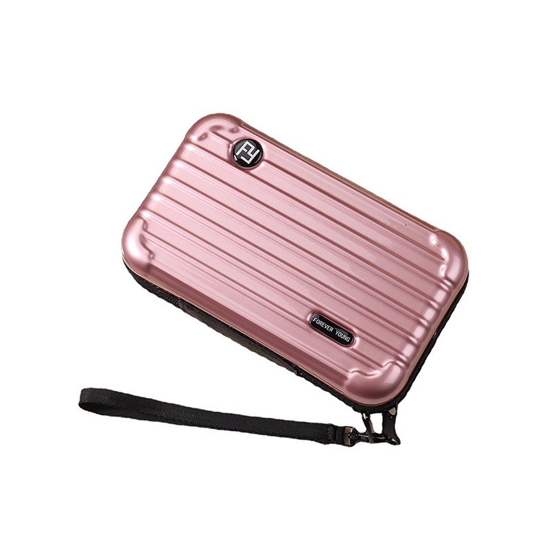 Mini PC kozmetička torbica s crossbody remenom, korejskog stila za putovanja; vanjska plastika, podstava od poliester; vodootporna, periva, višefunkcionalna; unisex.