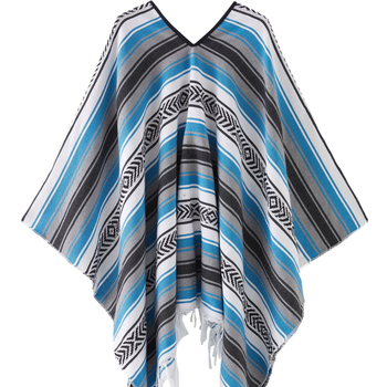 Șal mexican geometric cu ciucuri – țesut, poliester, 800–999 g, model cu dungi, personalizare disponibilă, Clasa I