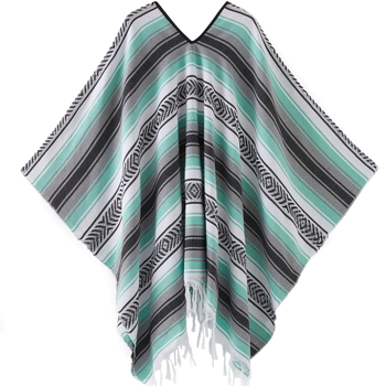 Șal mexican geometric cu ciucuri – țesut, poliester, 800–999 g, model cu dungi, personalizare disponibilă, Clasa I