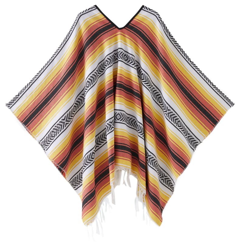 Șal mexican geometric cu ciucuri – țesut, poliester, 800–999 g, model cu dungi, personalizare disponibilă, Clasa I