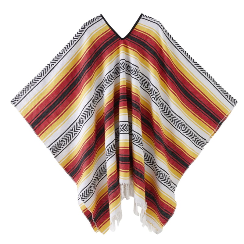 Șal mexican geometric cu ciucuri – țesut, poliester, 800–999 g, model cu dungi, personalizare disponibilă, Clasa I