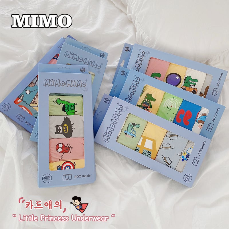 Chiloți pentru copii boxer din bumbac, 95% bumbac / 5% elastan, siguranță Clasa A, pentru băieți 3–8 ani (100–140 cm), 3D fără cusături, ambalare în cutie