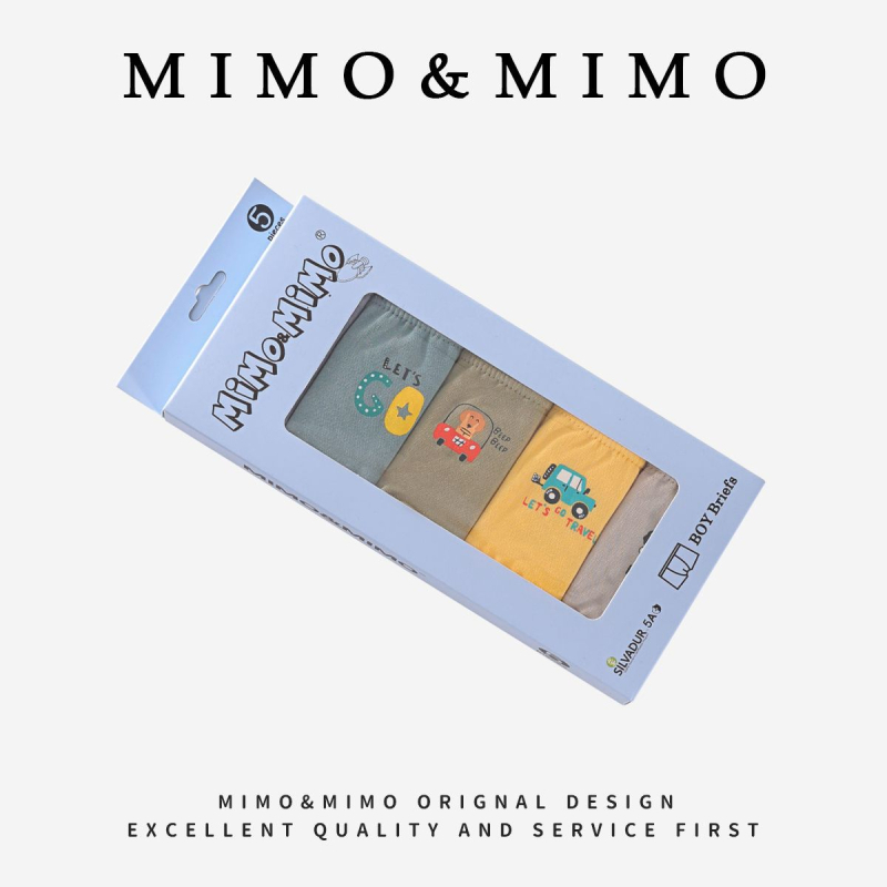 Chiloți pentru copii boxer din bumbac, 95% bumbac / 5% elastan, siguranță Clasa A, pentru băieți 3–8 ani (100–140 cm), 3D fără cusături, ambalare în cutie