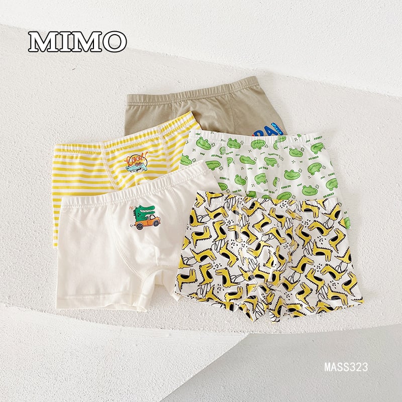 Chiloți pentru copii boxer din bumbac, 95% bumbac / 5% elastan, siguranță Clasa A, pentru băieți 3–8 ani (100–140 cm), 3D fără cusături, ambalare în cutie