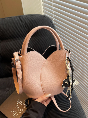 Geantă de damă tip bucket din PU, curea crossbody, închidere magnetică, căptușeală din piele sintetică, primăvara 2025