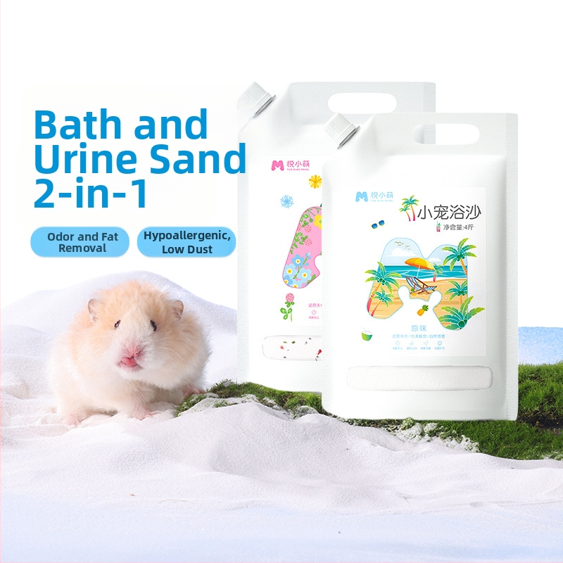 Yue Xiaomeng Dvojitý kúpeľný piesok pre malé domáce zvieratá so schopnosťou odstraňovať zápachy