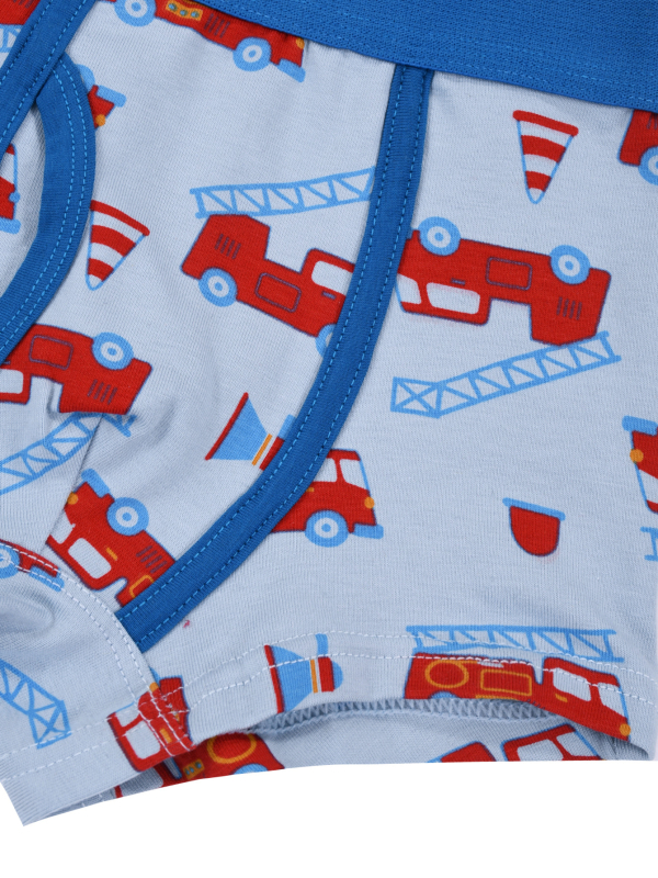 Boxeri pentru băieți – 95% bumbac, Clasa A, pentru 3–8 ani, design cu dinozaur, mașină de pompieri și spațiu