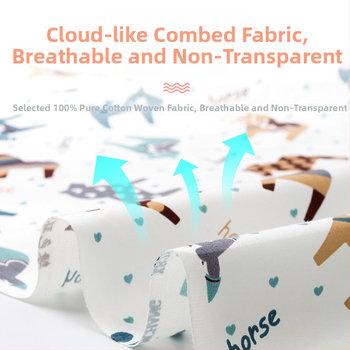 Acoperământ pentru alăptat din 95% bumbac, cu model Cartoon, mâneci scurte