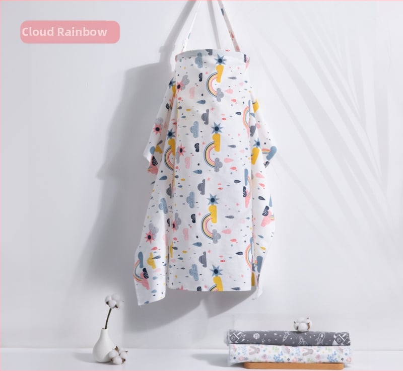 Acoperământ pentru alăptat din 95% bumbac, cu model Cartoon, mâneci scurte