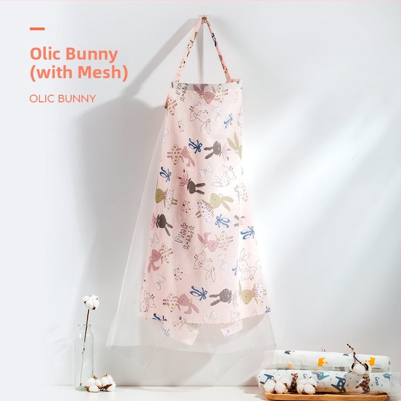 Acoperământ pentru alăptat din 95% bumbac, cu model Cartoon, mâneci scurte