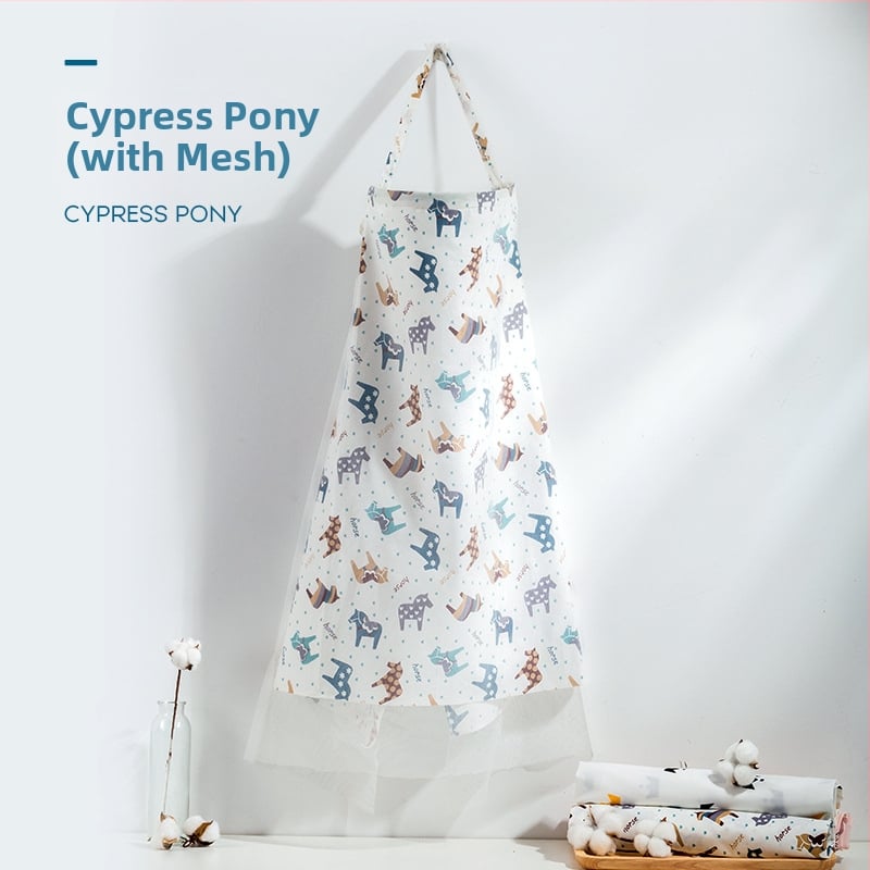 Acoperământ pentru alăptat din 95% bumbac, cu model Cartoon, mâneci scurte