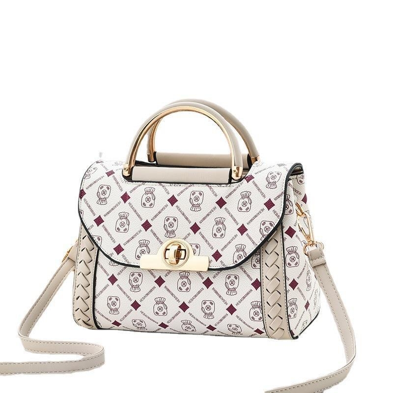 Geantă de damă din PU cu închidere tip latch, formă orizontală pătrată, buzunar intern cu fermoar și buzunar pentru telefon