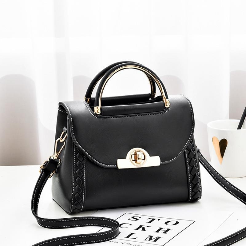 Geantă de damă din PU cu închidere tip latch, formă orizontală pătrată, buzunar intern cu fermoar și buzunar pentru telefon