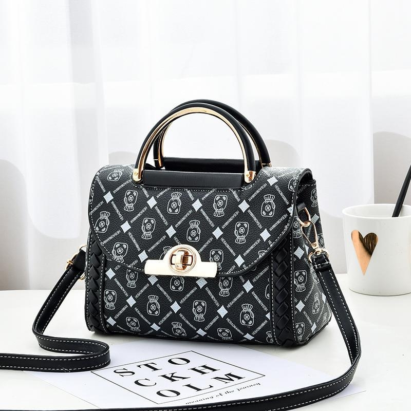 Geantă de damă din PU cu închidere tip latch, formă orizontală pătrată, buzunar intern cu fermoar și buzunar pentru telefon