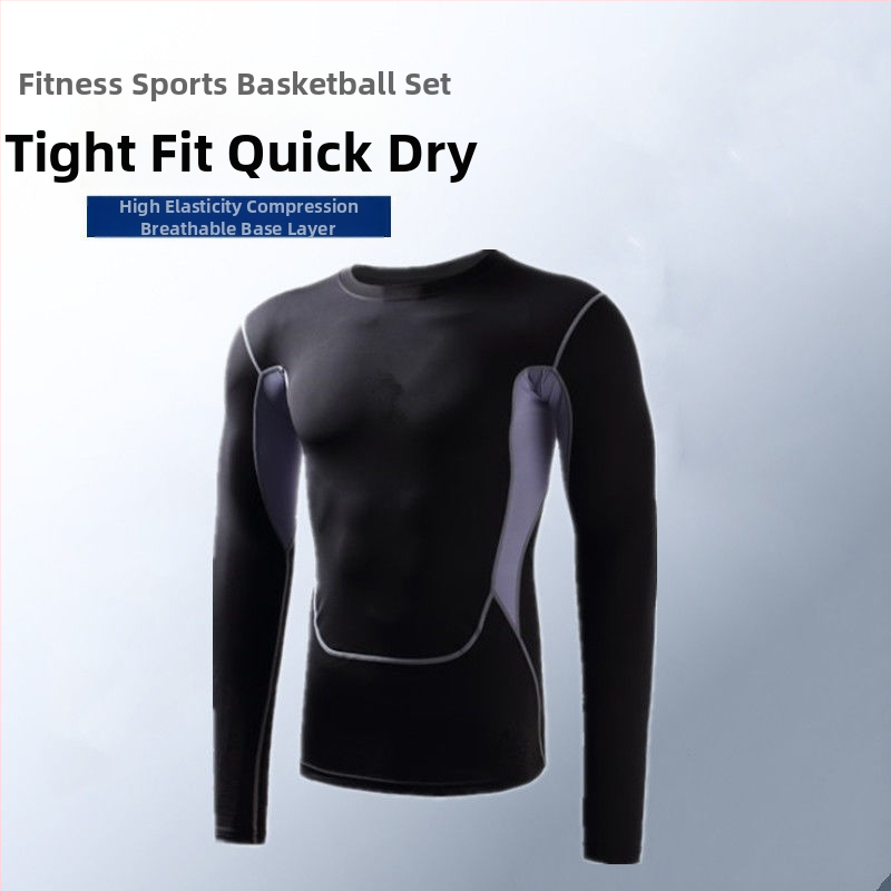 Ανδρικό σετ βάσης για τρέξιμο που στεγνώνει γρήγορα — κολάν υψηλής ελαστικότητας με απορρόφηση ιδρώτα, ύφασμα πολυεστέρα/βινυλόνη 91–95%