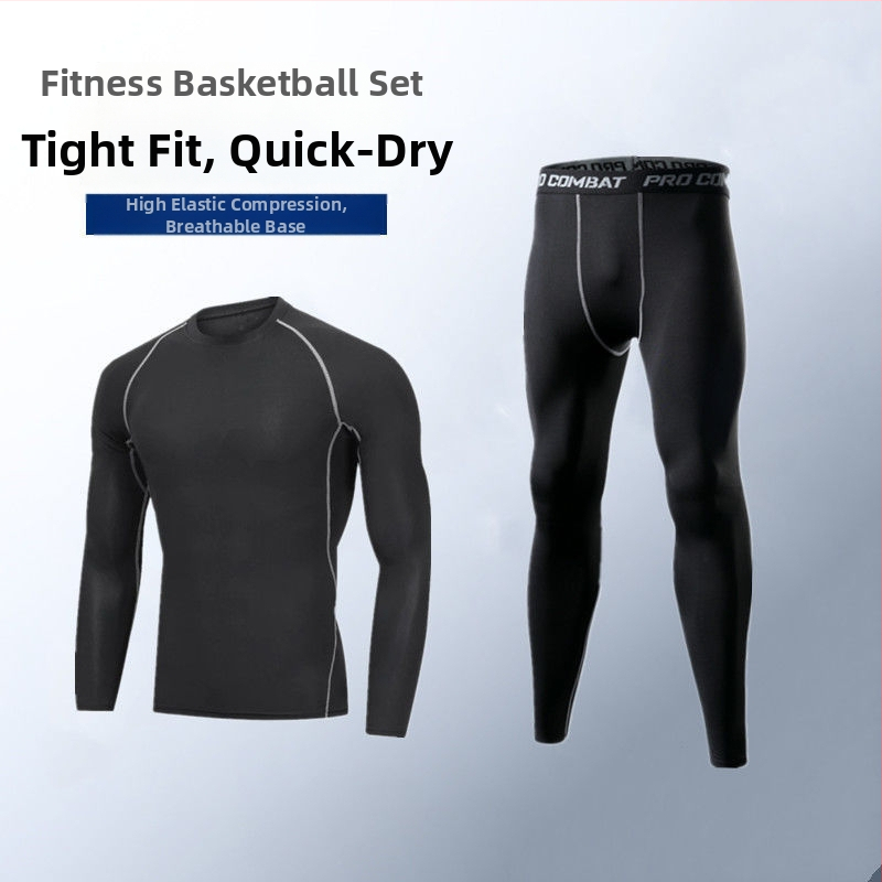 Ανδρικό σετ βάσης για τρέξιμο που στεγνώνει γρήγορα — κολάν υψηλής ελαστικότητας με απορρόφηση ιδρώτα, ύφασμα πολυεστέρα/βινυλόνη 91–95%