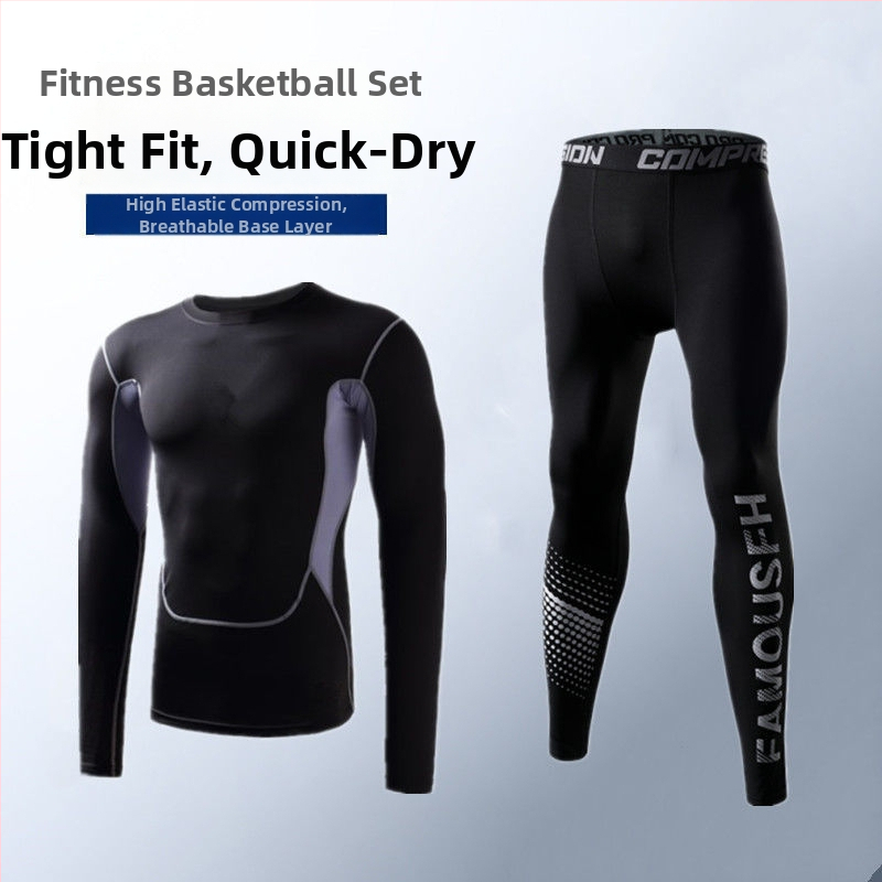 Ανδρικό σετ βάσης για τρέξιμο που στεγνώνει γρήγορα — κολάν υψηλής ελαστικότητας με απορρόφηση ιδρώτα, ύφασμα πολυεστέρα/βινυλόνη 91–95%