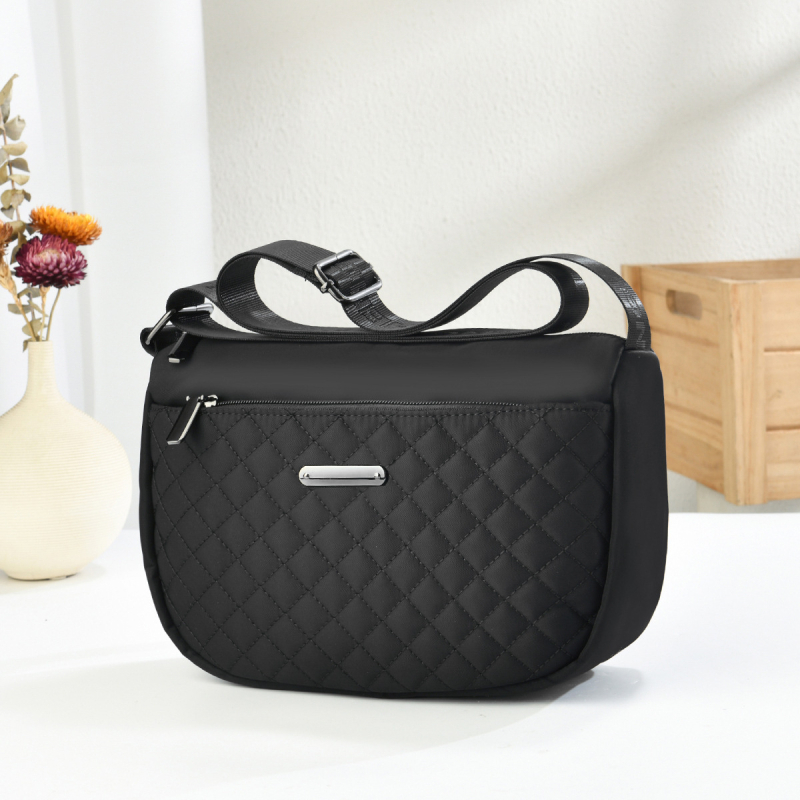 Crossbody torba od Oxford tkanine sa zatvaračem, jednostruka naramenica, unutarnja džep sa zatvaračem i džep za dokumente