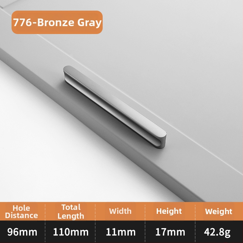 Λαβή πόρτας ντουλάπας σε σχήμα Ι, με επεκτεινόμενο κυκλικό άκρο, αντι-σύγκρουση, μοντέρνος ελαφρύς πολυτελής σχεδιασμός, κράμα αλουμινίου, χύτευση υπό πίεση, μοντέλο 776