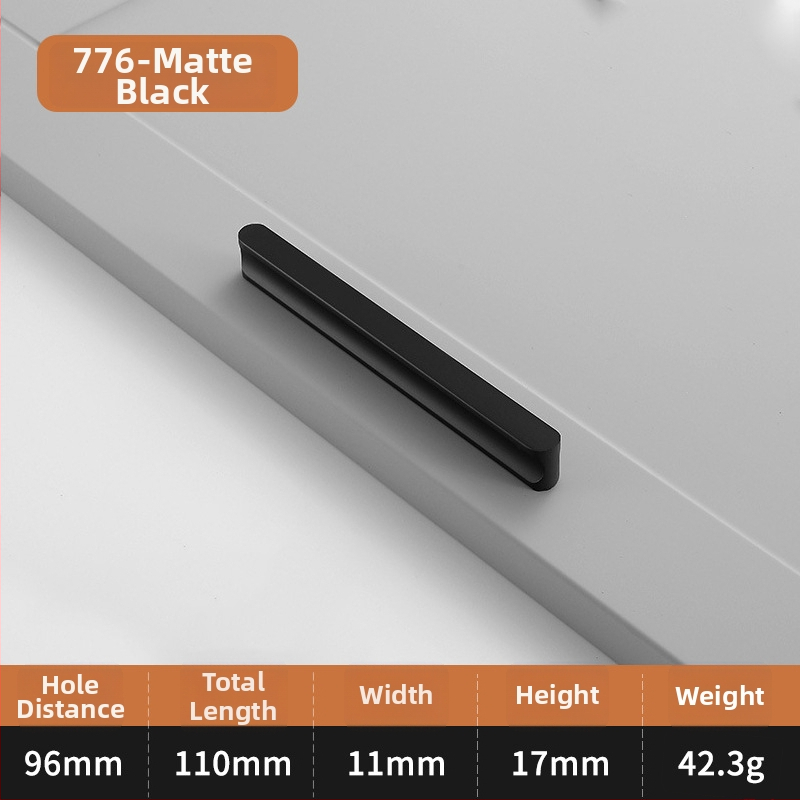 Λαβή πόρτας ντουλάπας σε σχήμα Ι, με επεκτεινόμενο κυκλικό άκρο, αντι-σύγκρουση, μοντέρνος ελαφρύς πολυτελής σχεδιασμός, κράμα αλουμινίου, χύτευση υπό πίεση, μοντέλο 776