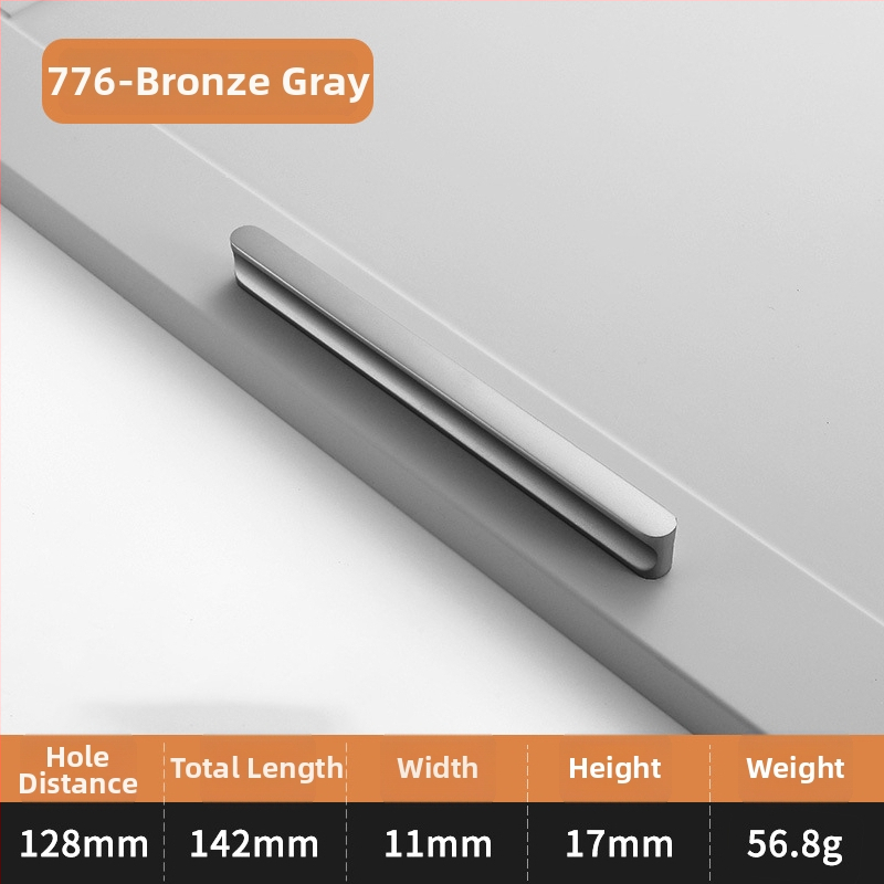 Λαβή πόρτας ντουλάπας σε σχήμα Ι, με επεκτεινόμενο κυκλικό άκρο, αντι-σύγκρουση, μοντέρνος ελαφρύς πολυτελής σχεδιασμός, κράμα αλουμινίου, χύτευση υπό πίεση, μοντέλο 776