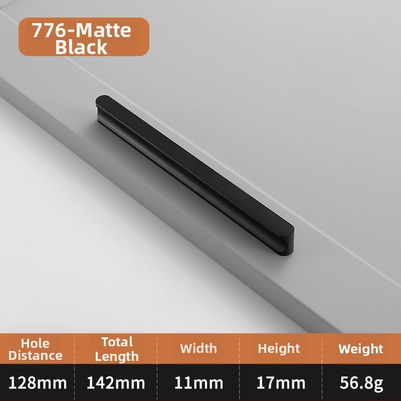 Λαβή πόρτας ντουλάπας σε σχήμα Ι, με επεκτεινόμενο κυκλικό άκρο, αντι-σύγκρουση, μοντέρνος ελαφρύς πολυτελής σχεδιασμός, κράμα αλουμινίου, χύτευση υπό πίεση, μοντέλο 776