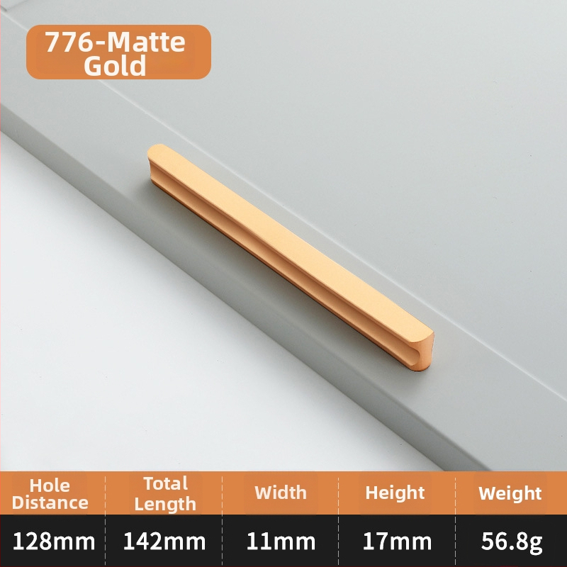 Λαβή πόρτας ντουλάπας σε σχήμα Ι, με επεκτεινόμενο κυκλικό άκρο, αντι-σύγκρουση, μοντέρνος ελαφρύς πολυτελής σχεδιασμός, κράμα αλουμινίου, χύτευση υπό πίεση, μοντέλο 776