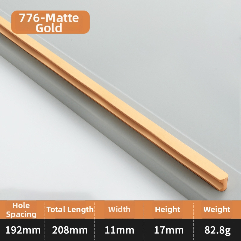 Λαβή πόρτας ντουλάπας σε σχήμα Ι, με επεκτεινόμενο κυκλικό άκρο, αντι-σύγκρουση, μοντέρνος ελαφρύς πολυτελής σχεδιασμός, κράμα αλουμινίου, χύτευση υπό πίεση, μοντέλο 776