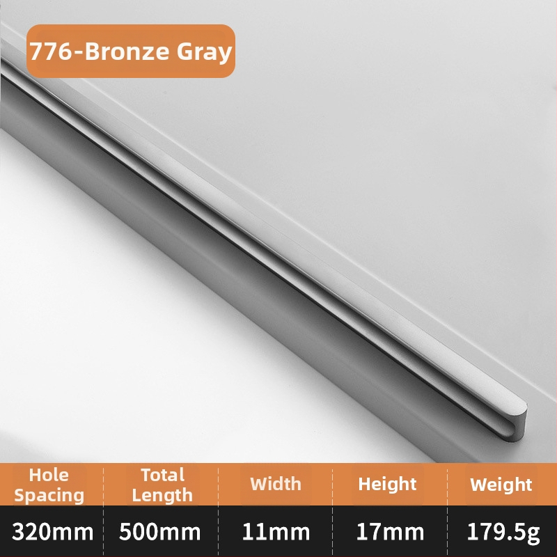 Λαβή πόρτας ντουλάπας σε σχήμα Ι, με επεκτεινόμενο κυκλικό άκρο, αντι-σύγκρουση, μοντέρνος ελαφρύς πολυτελής σχεδιασμός, κράμα αλουμινίου, χύτευση υπό πίεση, μοντέλο 776