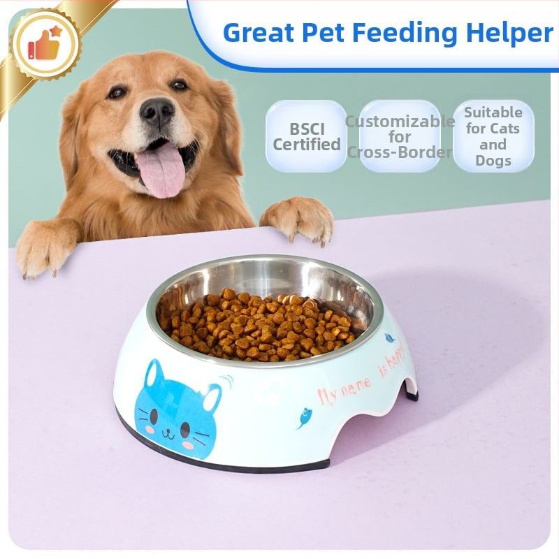 Μπολ σκύλου από μελαμίνη 2-in-1 για νερό και φαγητό, σχέδιο κινούμένων σχεδίων, μάρκα XS