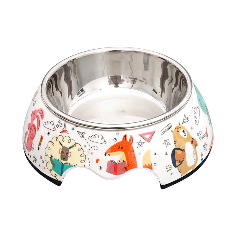 Μπολ σκύλου από μελαμίνη 2-in-1 για νερό και φαγητό, σχέδιο κινούμένων σχεδίων, μάρκα XS