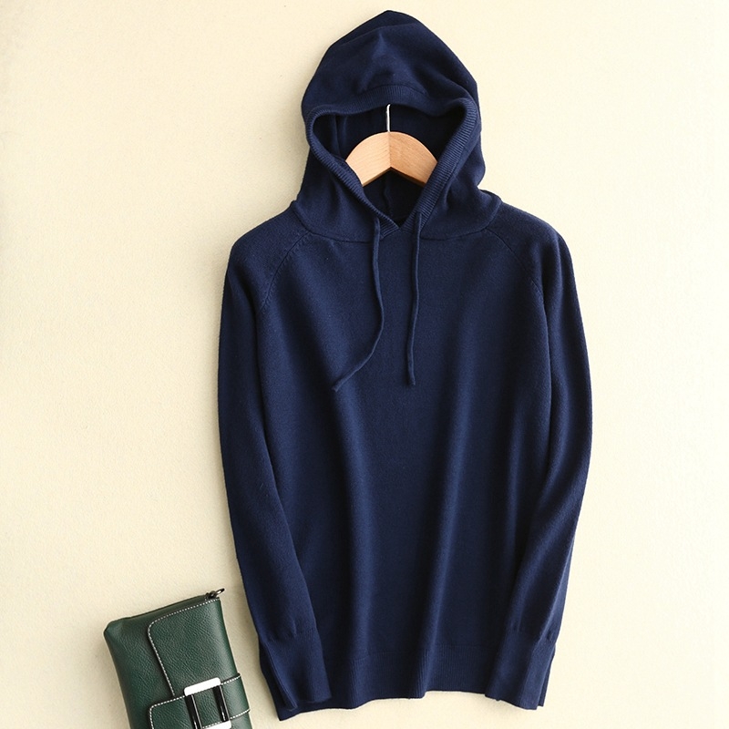 Ζακέτα-φούτερ με κουκούλα από μαλλί και κασμίρ, χαλαρή γραμμή, 70-80% μαλλί, κασμίρ κάτω από 30%, 3D μοτίβο, μακριά μανίκια, μήκος 50-65 cm, Φθινόπωρο 2023