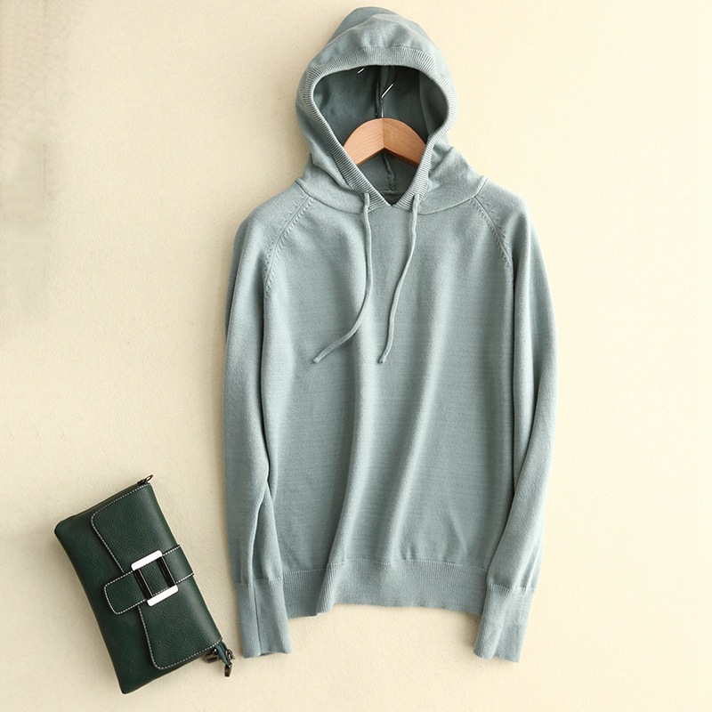 Ζακέτα-φούτερ με κουκούλα από μαλλί και κασμίρ, χαλαρή γραμμή, 70-80% μαλλί, κασμίρ κάτω από 30%, 3D μοτίβο, μακριά μανίκια, μήκος 50-65 cm, Φθινόπωρο 2023